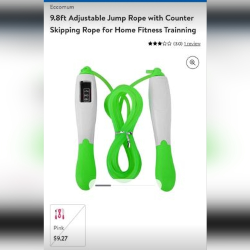 Adjustable jump rope with counter